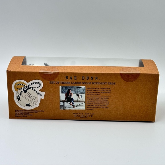 Rae Dunn Holiday Christmas Set of 3 Jingle Bells Gift Topper/Ornaments - Picture 3 of 4